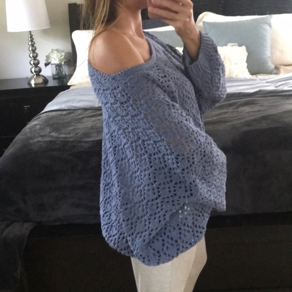✨LAST Trellis Dusty Blue soft Chenille Pullover - Picture 2 of 8